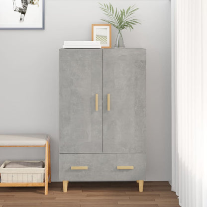 Skåp betonggrå 70x31x115 cm konstruerat trä