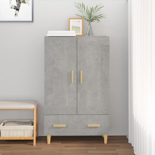 Skåp betonggrå 70x31x115 cm konstruerat trä