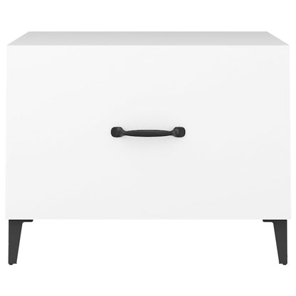 Sidobord Vit med metallben 2 st 50x50x40 cm