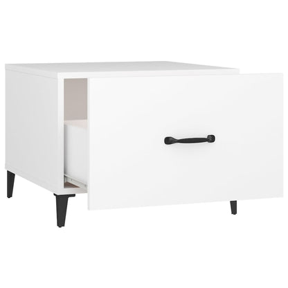 Sidobord Vit med metallben 2 st 50x50x40 cm