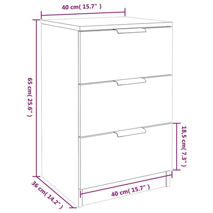 Sängbord 2 st brun ek 40x36x65 cm