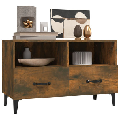 TV-Möbel Rökfärgad Ek TV-Bänk 80x36x50 cm