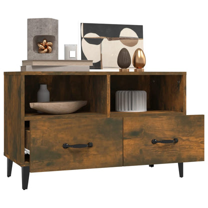 TV-Möbel Rökfärgad Ek TV-Bänk 80x36x50 cm