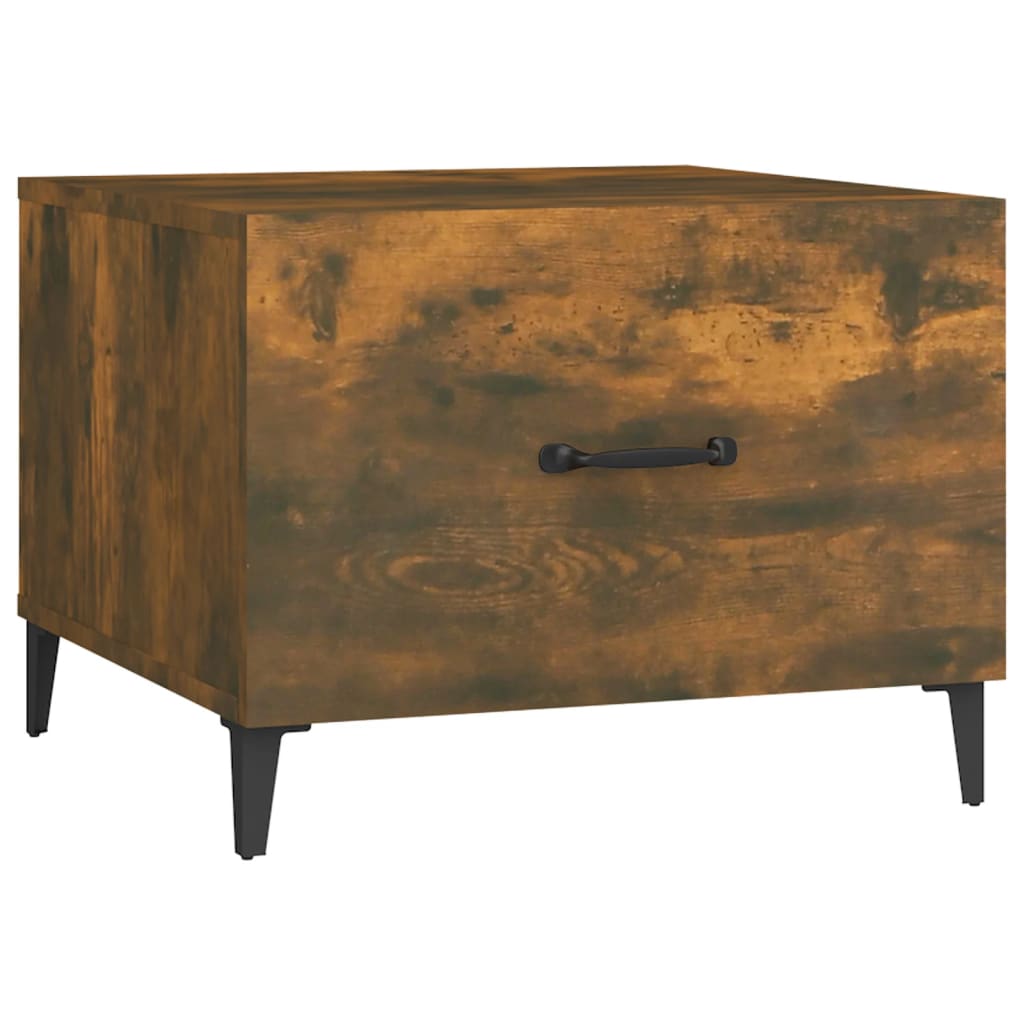 Soffbord Rökfärgad Ek med metallben 2 st 50x50x40 cm