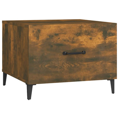 Soffbord Rökfärgad Ek med metallben 2 st 50x50x40 cm