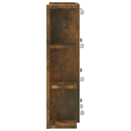 Badrumsspegel Spegelskåp LED Rökfärgad Ek 70x16,5x60 cm