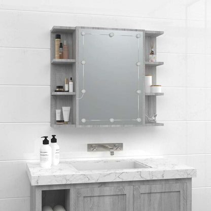 Badrumsspegel Spegelskåp LED Sonoma Grå 70x16,5x60 cm