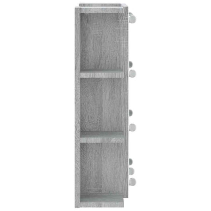 Badrumsspegel Spegelskåp LED Sonoma Grå 70x16,5x60 cm
