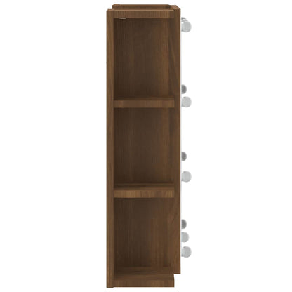 Badrumsspegel Spegelskåp LED Brun Ek 70x16,5x60 cm