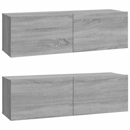 XXXXX TV-Möbel Grå Väggmonterade TV-Bänkar 2 st 100x30x30 cm