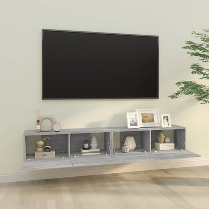 XXXXX TV-Möbel Grå Väggmonterade TV-Bänkar 2 st 100x30x30 cm