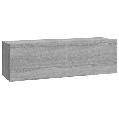 XXXXX TV-Möbel Grå Väggmonterade TV-Bänkar 2 st 100x30x30 cm