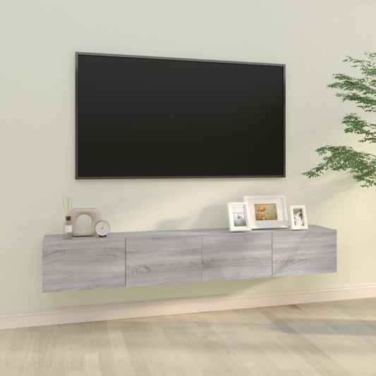 XXXXX TV-Möbel Grå Väggmonterade TV-Bänkar 2 st 100x30x30 cm
