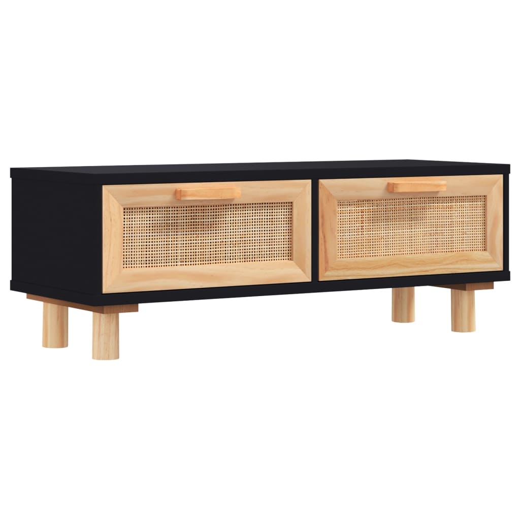 Soffbord Svart 80x40x30 cm&massiv furu