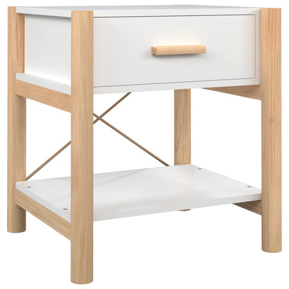 Sängbord 2 st vit 42x38x45 cm konstruerat trä