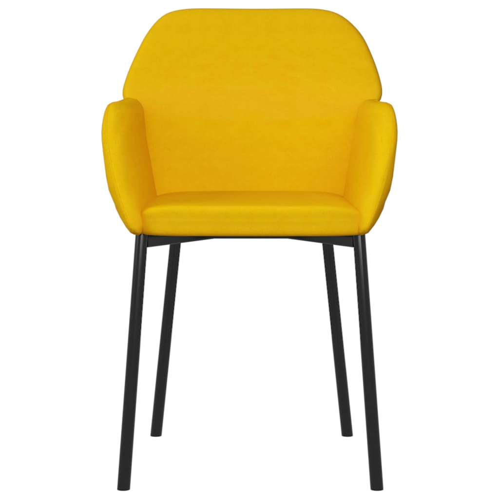 Matstolar 2 st gul sammet