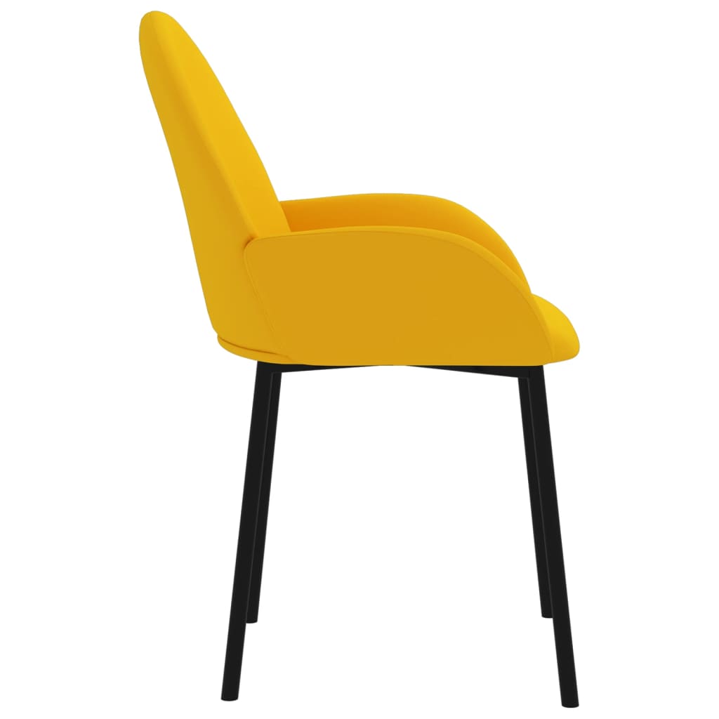 Matstolar 2 st gul sammet