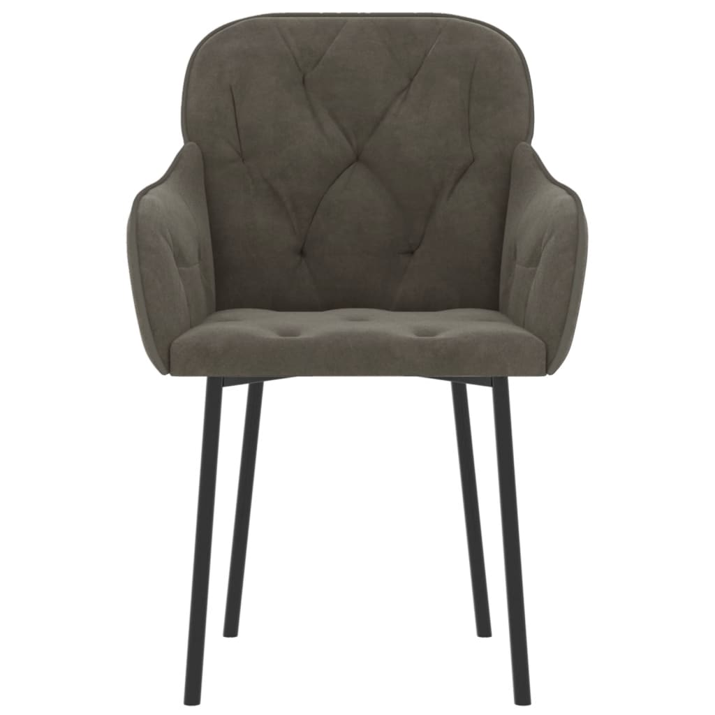 Matstolar 2 st mörkgrå sammet