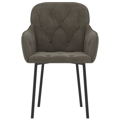 Matstolar 2 st mörkgrå sammet