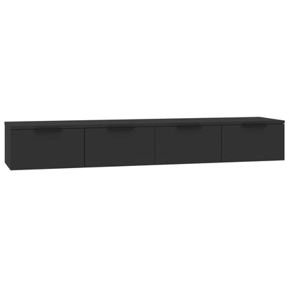 Väggskåp Svart 2 st 68x30x20 cm