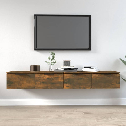 Väggskåp Rökfärgad Ek 2 st 68x30x20 cm