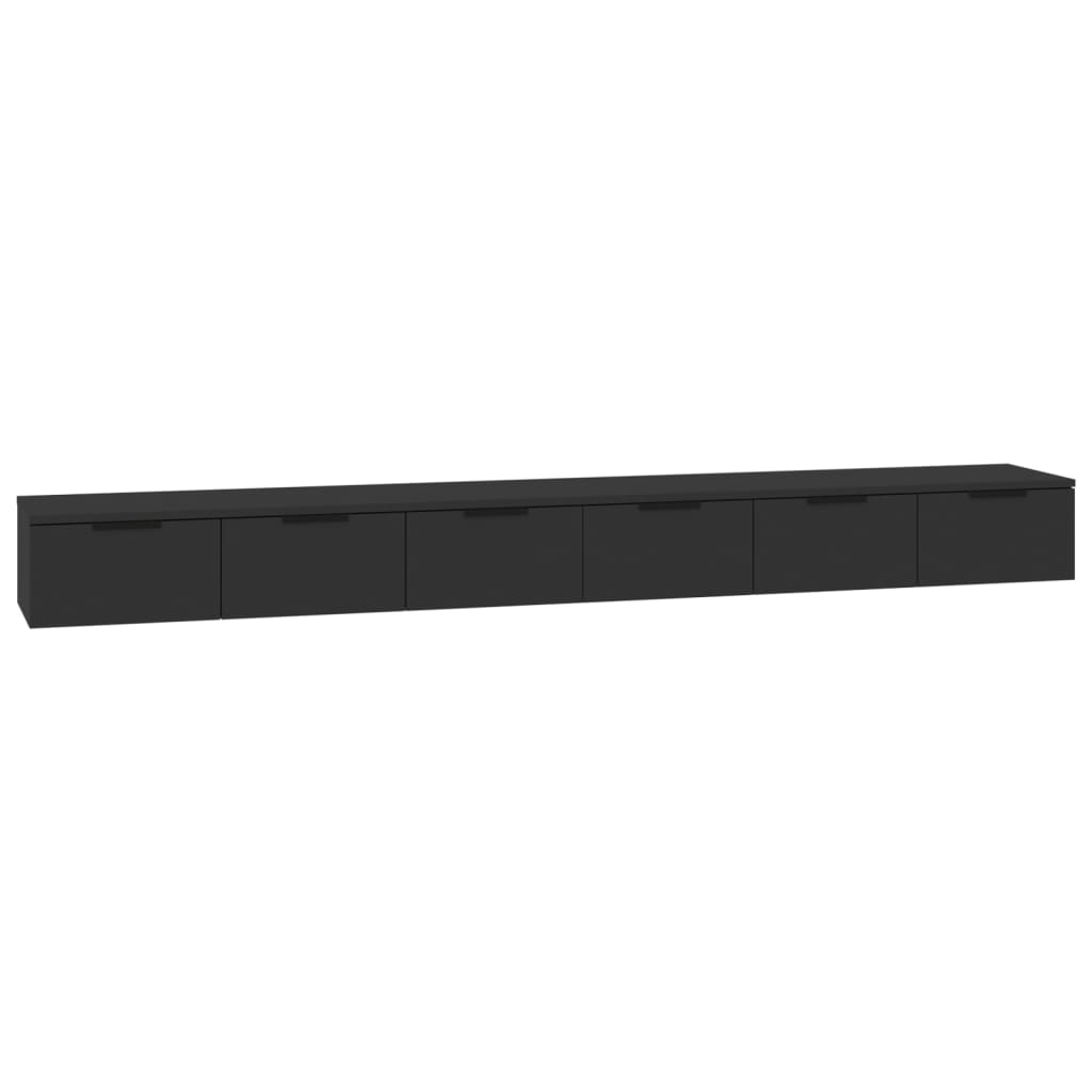 Väggskåp Svart 2 st 102x30x20 cm