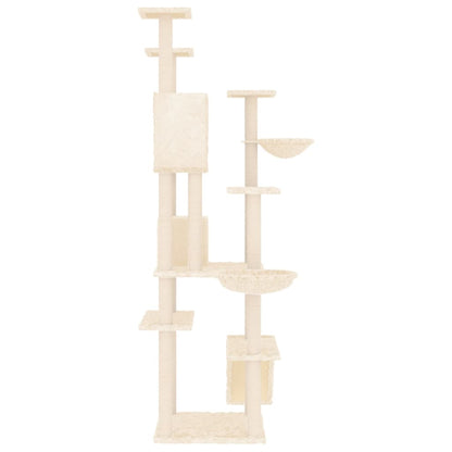 Kattmöbel Katträd med klöspelare sisal gräddvit 191 cm