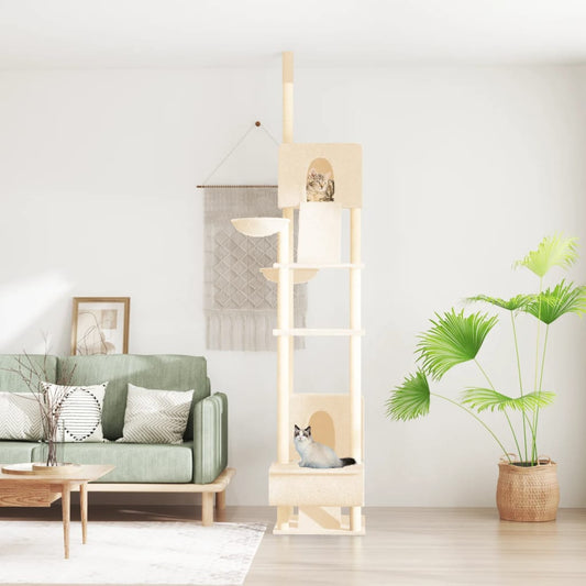 Kattmöbel Golv-till-tak klösträd gräddvit 277-303 cm