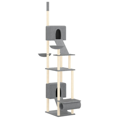 Kattmöbel Golv-till-tak klösträd ljusgrå 277-303 cm