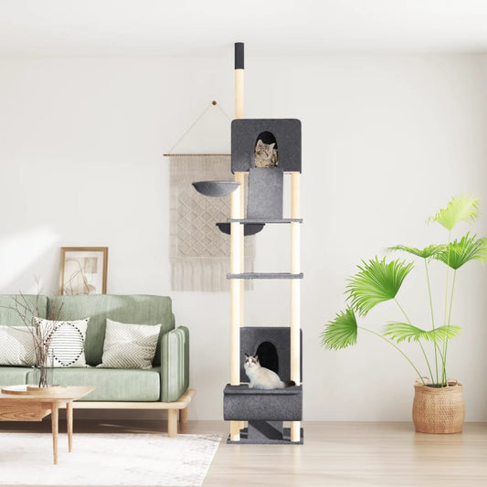Kattmöbel Golv-till-tak klösträd mörkgrå 277-303 cm