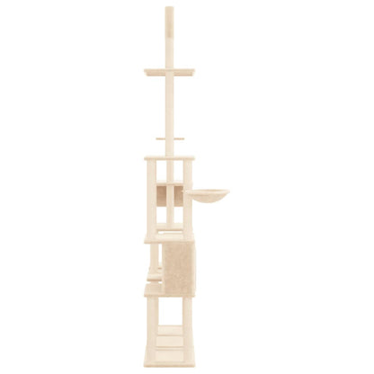Kattmöbel Katträd med klöspelare sisal gräddvit 279 cm