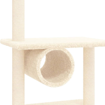 Kattmöbel Katträd med klöspelare sisal gräddvit 279 cm