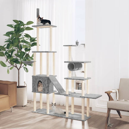 Kattmöbel Klösträd med sisalpelare ljusgrå 279 cm
