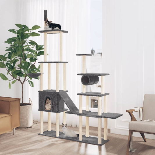 Kattmöbel Klösträd med sisalpelare mörkgrå 279 cm