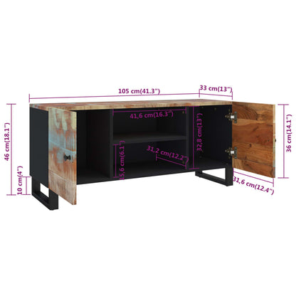 Tv-bänk 105x33x46 cm massivt återvunnet trä