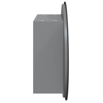 Badrumsspegel Spegelskåp med rund spegel och LED Grå 47x47x17,5 cm
