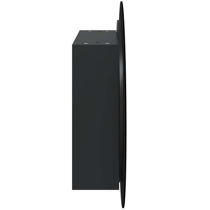 Badrumsspegel Spegelskåp med rund spegel och LED Svart 54x54x17,5 cm