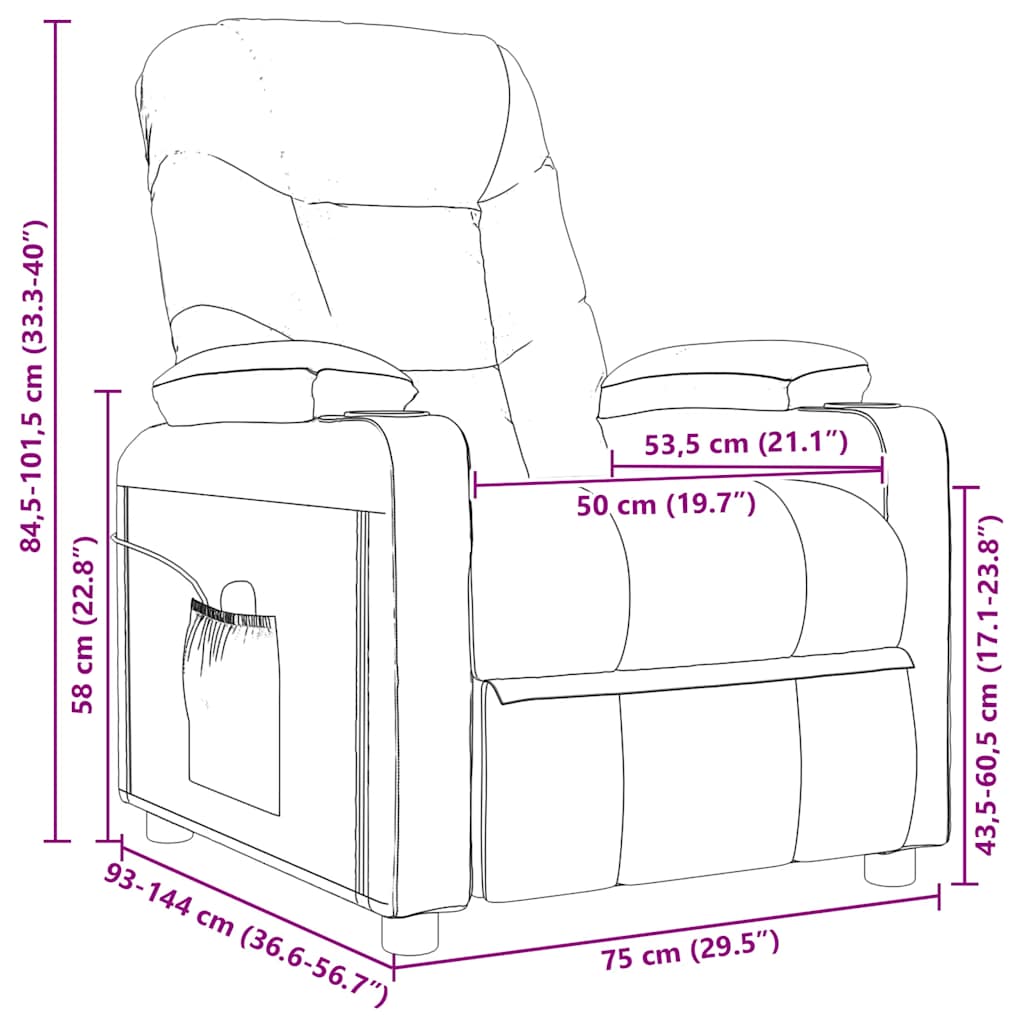 Fåtölj Svart Reclinerfåtölj tyg