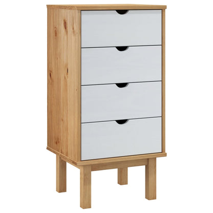 Byrå Brun Vit OTTA 45x39x90cm massiv furu