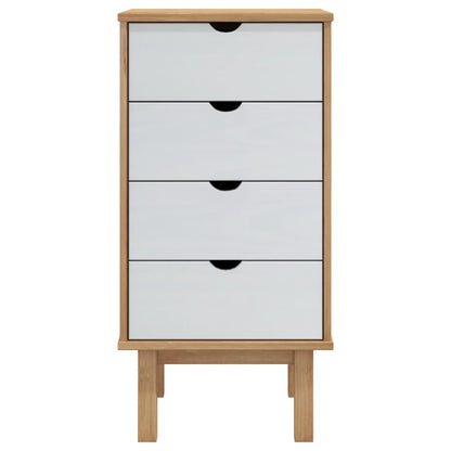 Byrå Brun Vit OTTA 45x39x90cm massiv furu