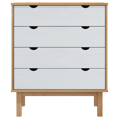 Byrå Brun Vit OTTA 76,5x39,5x90cm massiv furu
