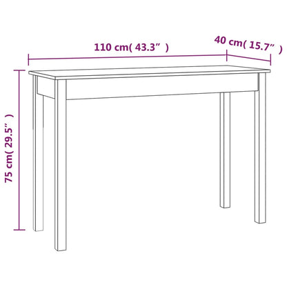 Avlastningsbord Konsollbord Vit 110x40x75 cm massiv furu