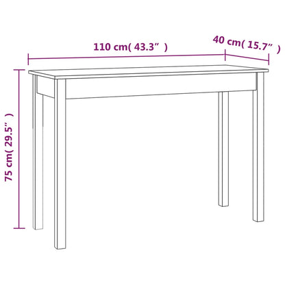 Avlastningsbord Konsollbord Svart 110x40x75 cm massiv furu