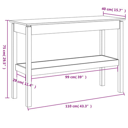 Avlastningsbord Konsollbord Vit 110x40x75 cm massiv furu