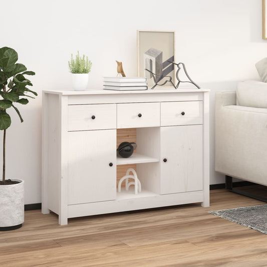 Skänk Vit 100x35x74,5 cm massiv furu