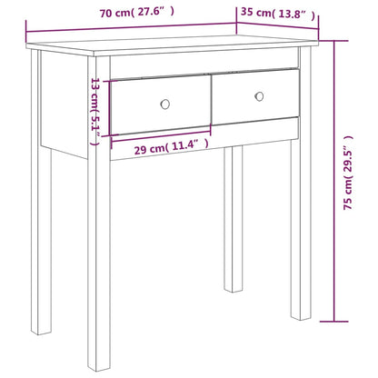 Avlastningsbord Konsollbord Vit 70x35x75 cm massiv furu