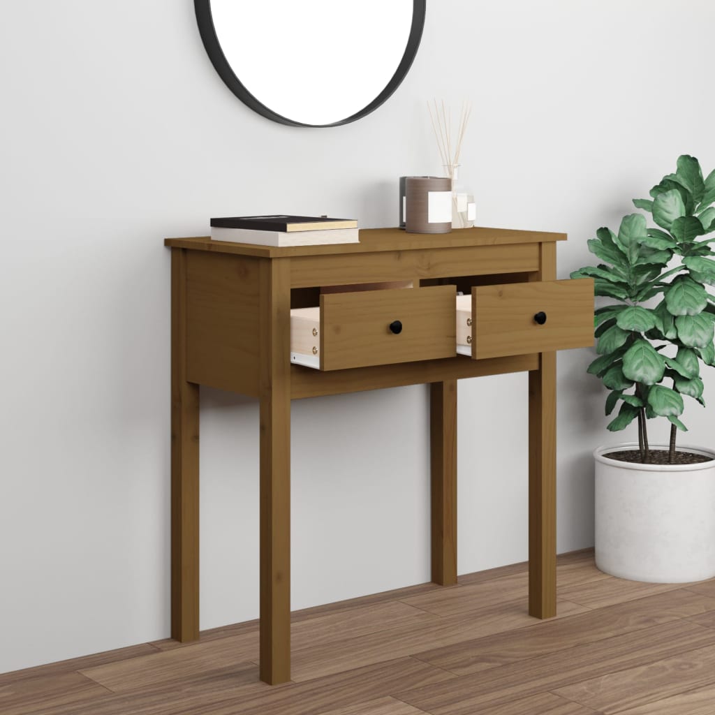 Byrå Honungsbrun 70x35x75 cm massiv furu