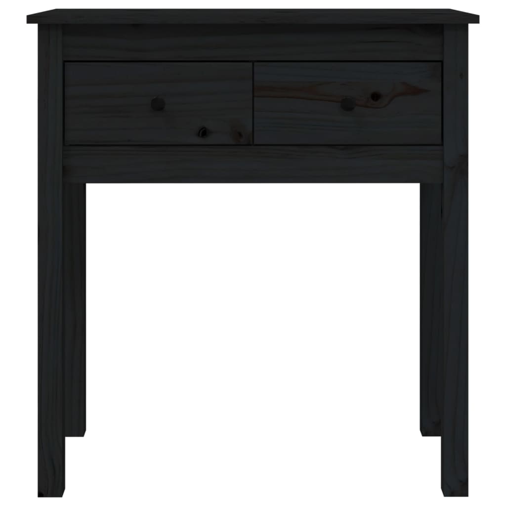 Avlastningsbord Konsollbord Svart 70x35x75 cm massiv furu