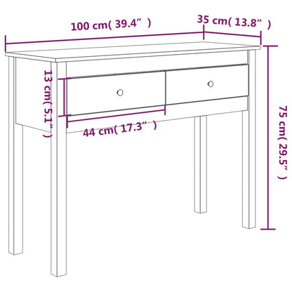 Avlastningsbord Konsollbord Trä 100x35x75 cm massiv furu