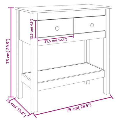 Avlastningsbord Konsollbord Vit 75x35x75 cm massiv furu